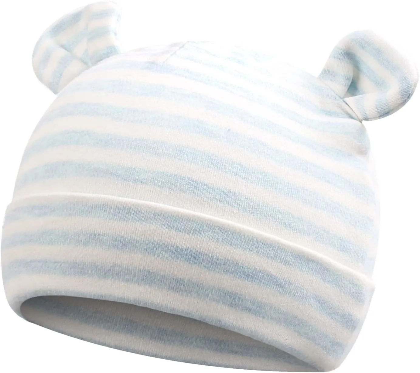 Original Cotton Newborn Hats for Girls Striped Preemie Baby Hats Bear Ears Infant Boys Beanies 0-6 Months