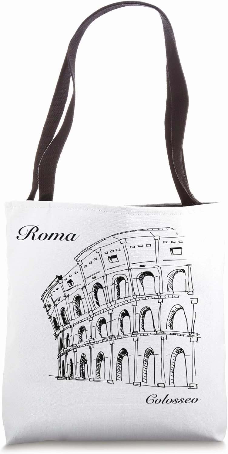 Original Art Drawing Sketch of Rome Colosseum Roma Colosseo Tote Bag