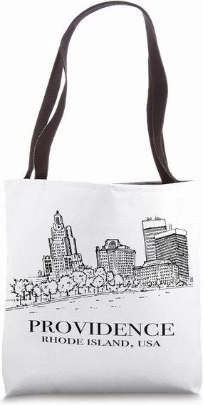 Original Drawing City Skyline Rhode Island Capital Tote Bag