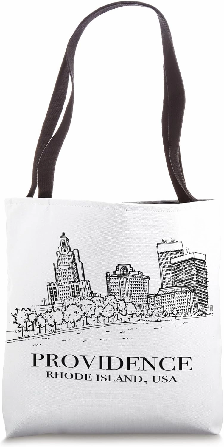 Original Drawing City Skyline Rhode Island Capital Tote Bag