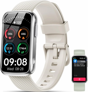 OUKITEL Fitness Tracker - Smart Watches for Women Men, 24/7 Heart Rate, Sleep Monitor, Tracker 120 Sports Modes Activity Trackers Smartwatch for Android iPhone(White & Green Bands Included)