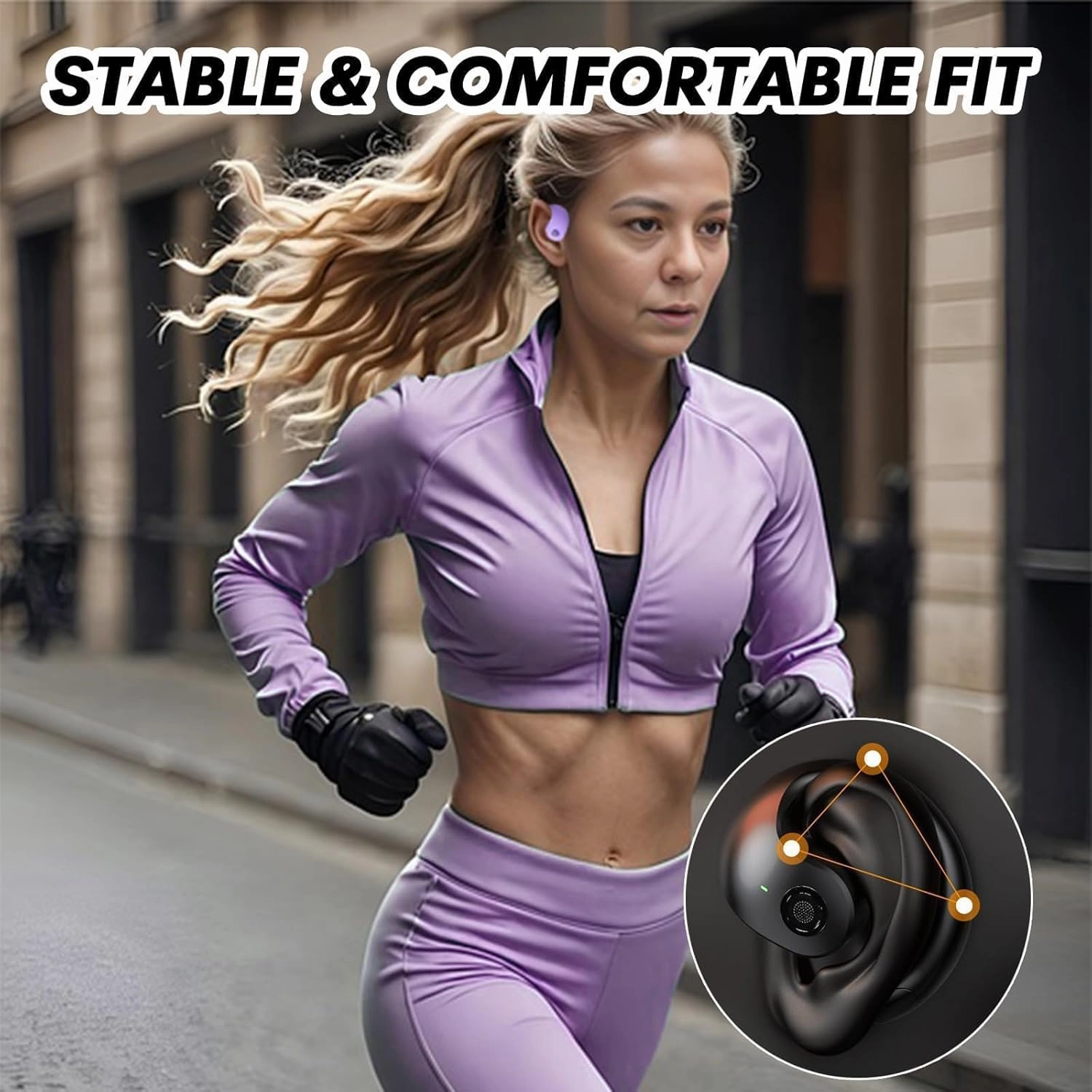 Out of Ear Open Ear Headphones Wireless Ear OWS Hanging Earphones 5.4 Bluetooth Air Bone Conduction Around Over The Ear Speaker with Wireless Earbuds Outside The Ear Headphones Ear buds with Ear Loops