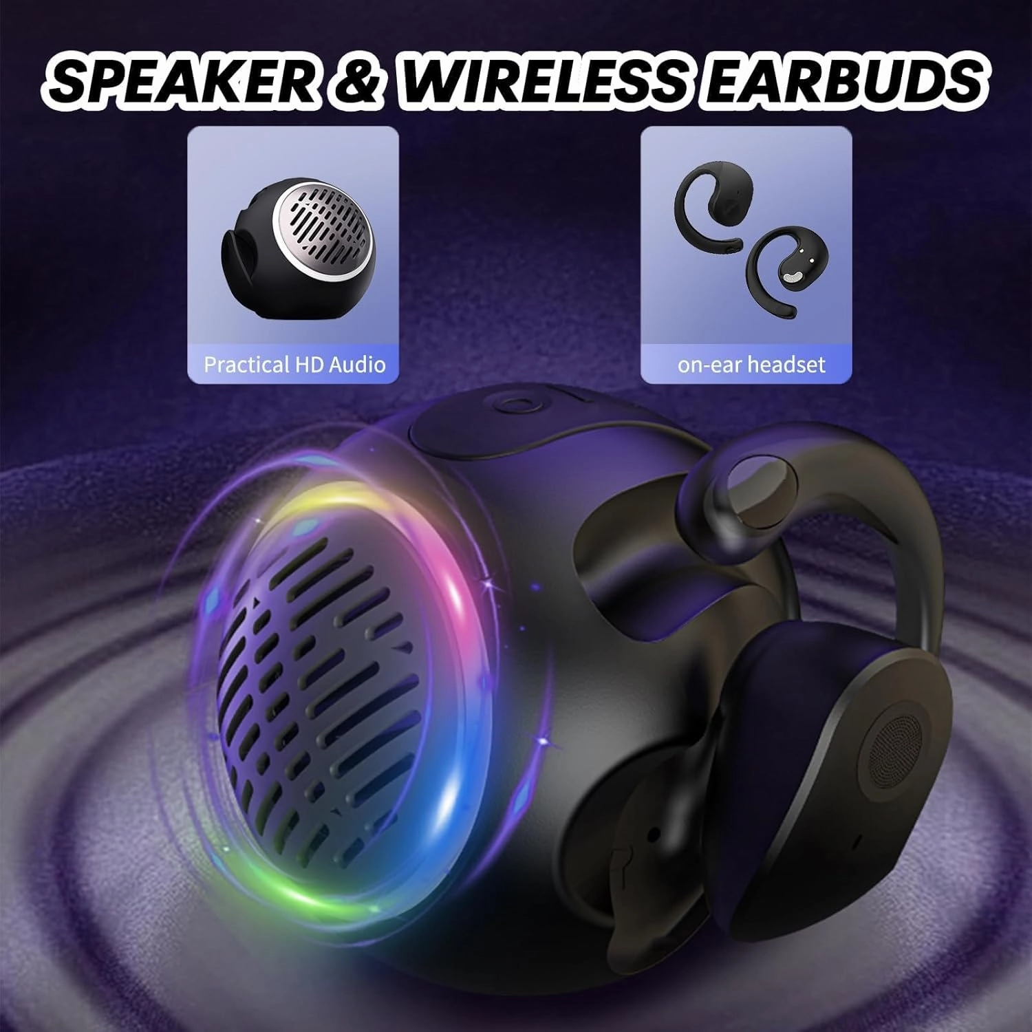 Out of Ear Open Ear Headphones Wireless Ear OWS Hanging Earphones 5.4 Bluetooth Air Bone Conduction Around Over The Ear Speaker with Wireless Earbuds Outside The Ear Headphones Ear buds with Ear Loops