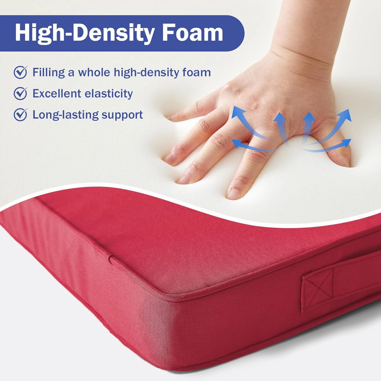 Outdoor Seat Cushion Set 24 x 24 x 4 Inch, Outdoor Cushions for Patio Furniture, Waterproof & Fade Resistant Outdoor Chair Cushions, Deep Seat Cushions with Removable Cover, Burgundy