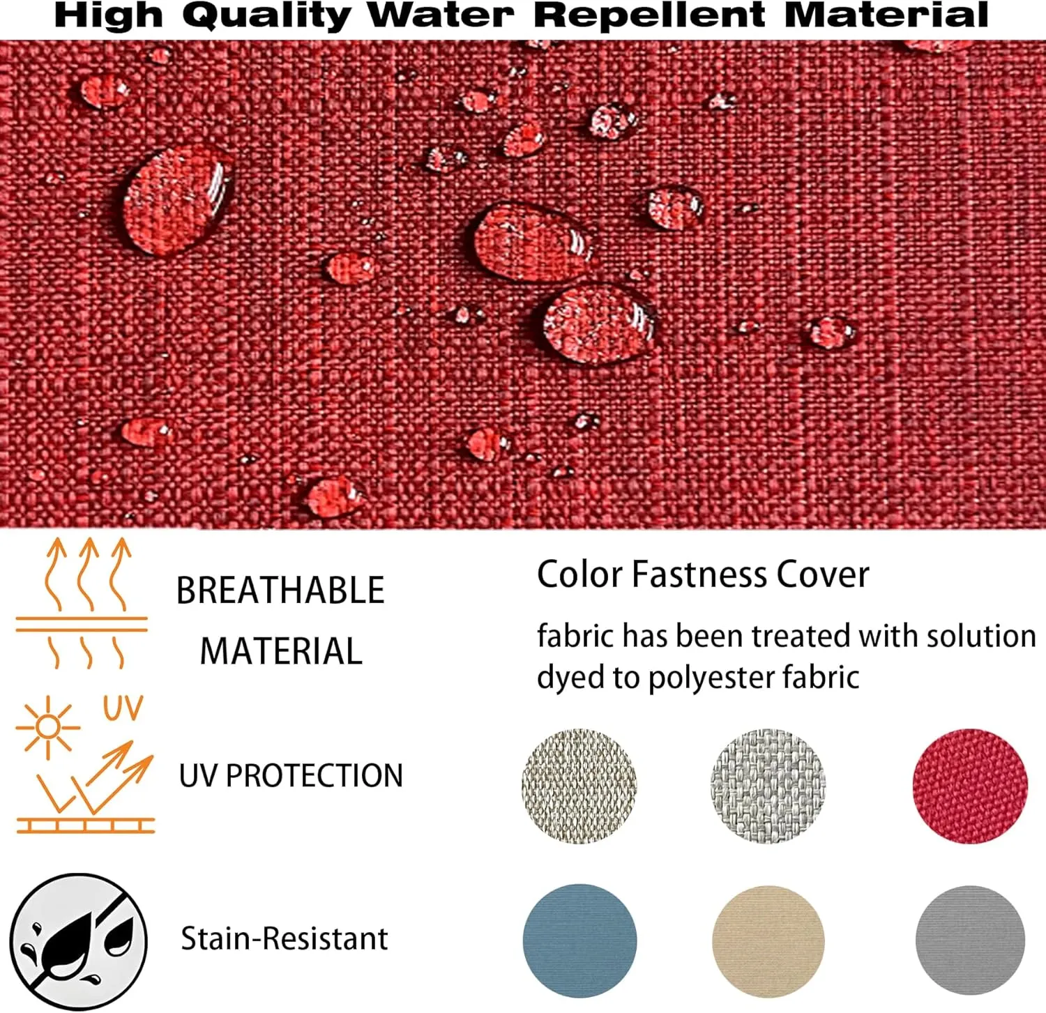 Outdoor/Indoor 24x24 inch Deep Seat Patio Cushions Set of 2 Resilient Foam Filling Water Repellent Stain-Resistant UV Resistant Weather Resistant Patio Cushions Chili