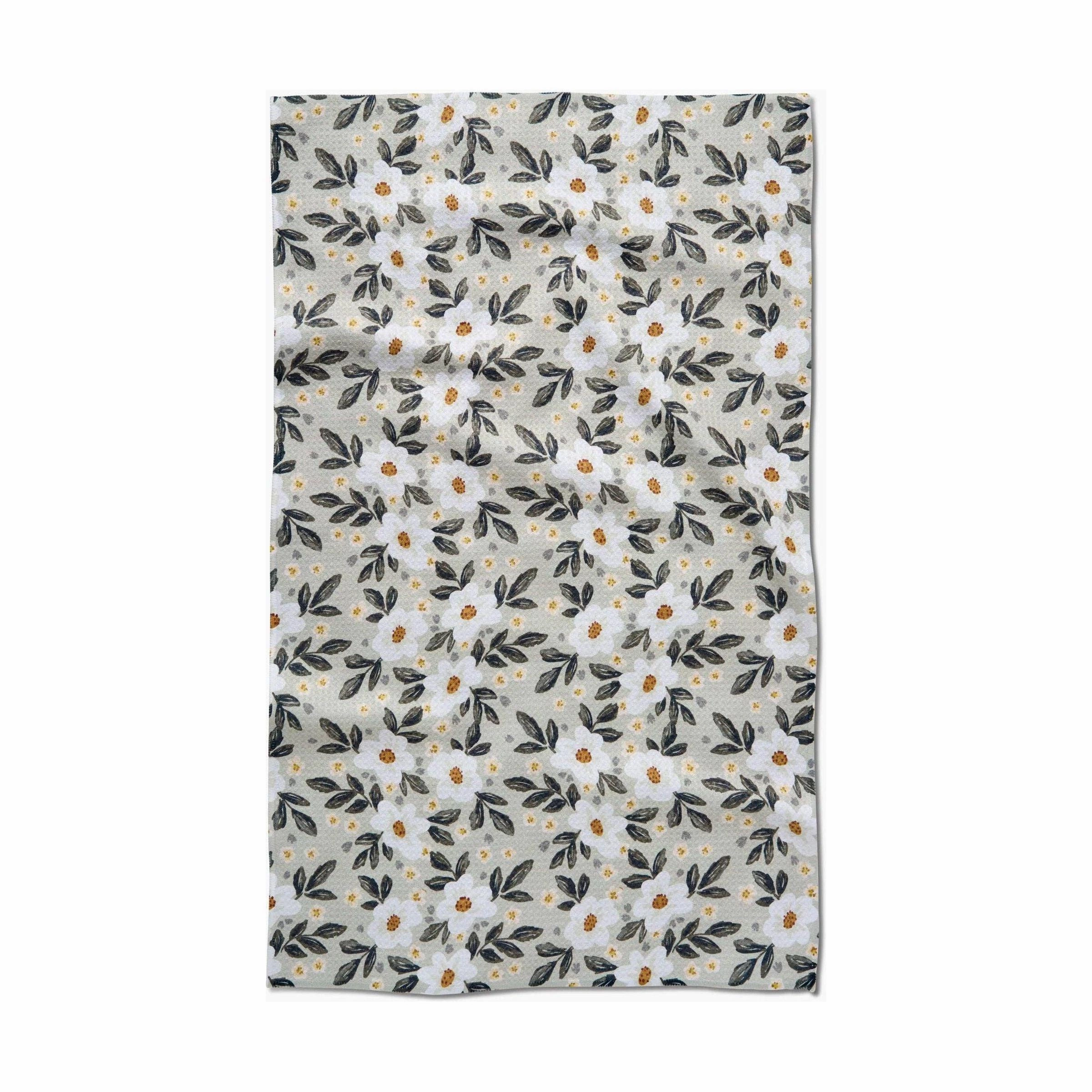 Painted Spring Flowers Tea Towel
