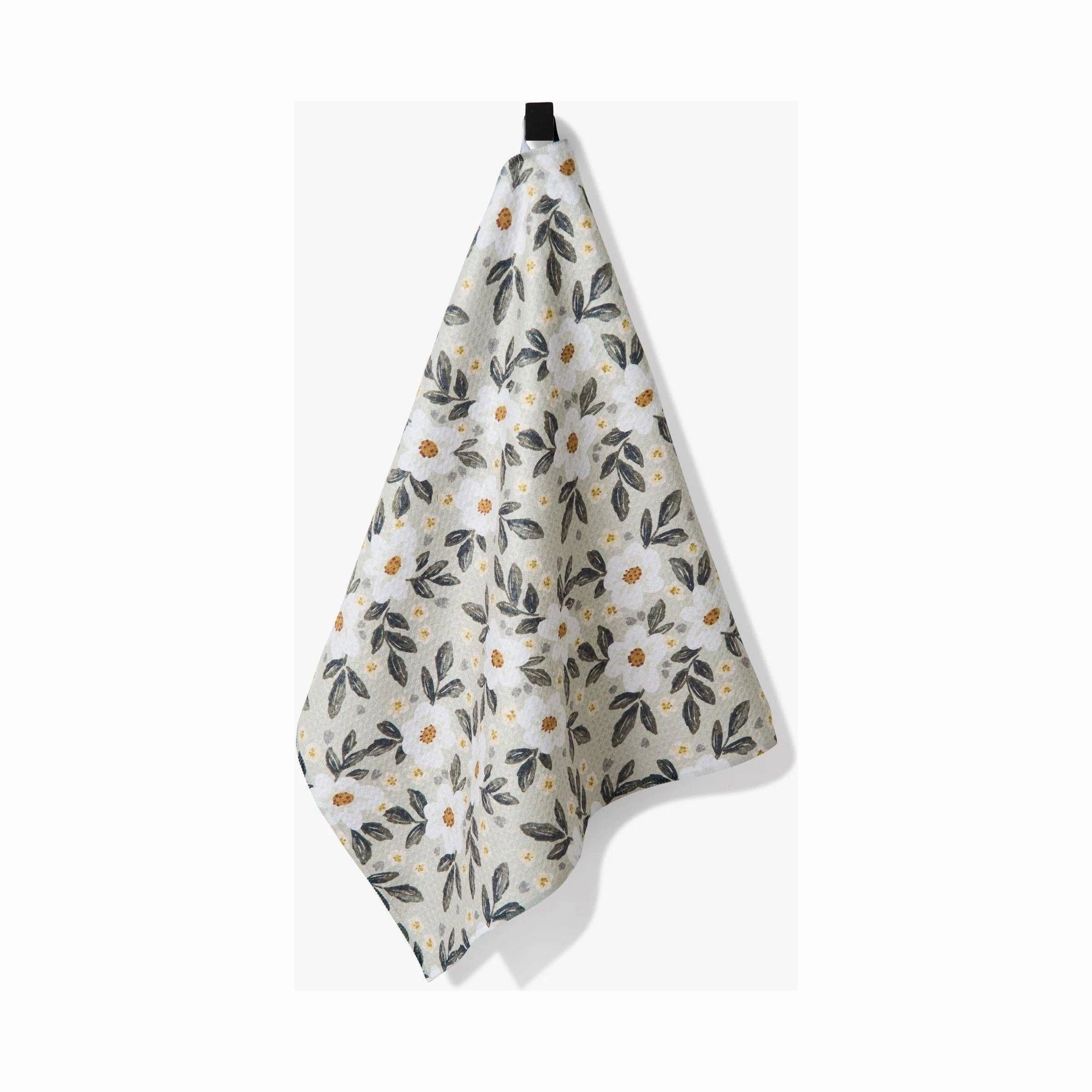 Painted Spring Flowers Tea Towel