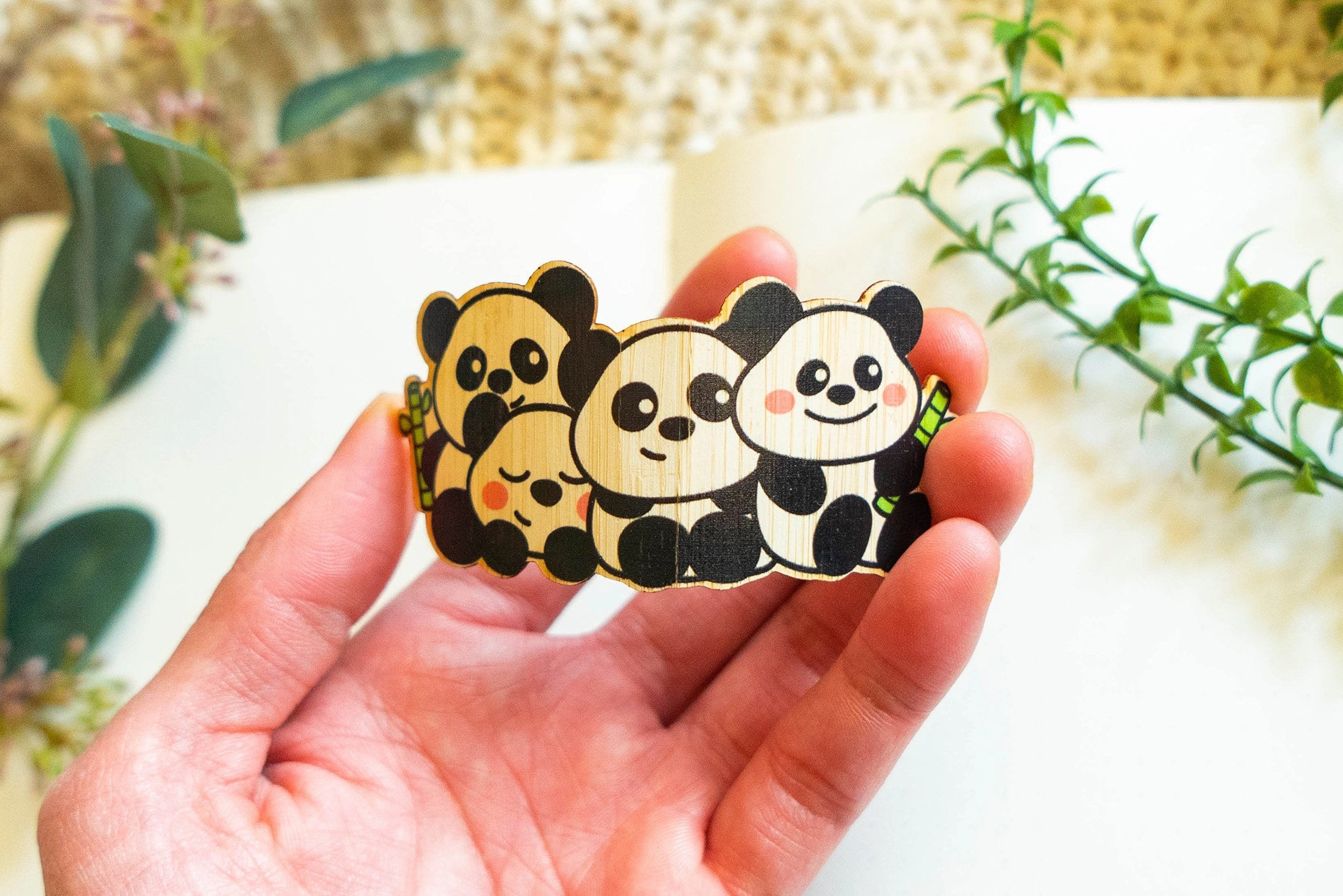 Panda Family Bamboo Sticker