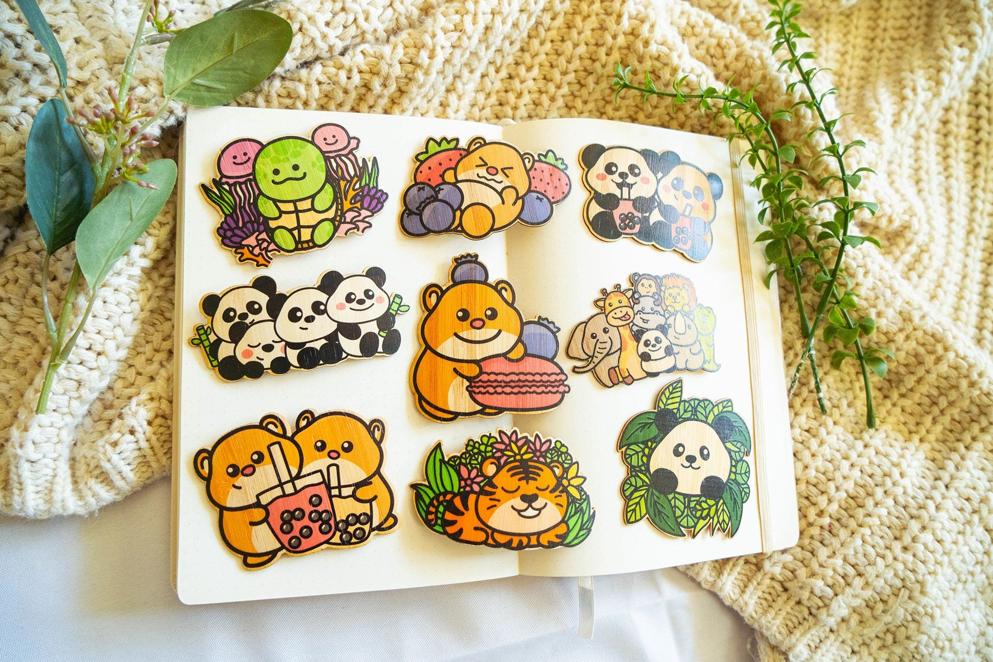 Panda Family Bamboo Sticker