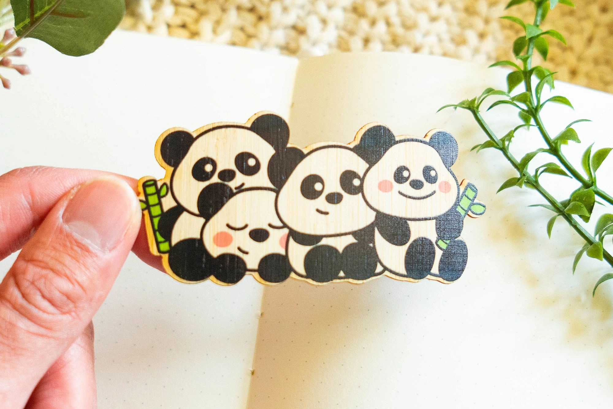 Panda Family Bamboo Sticker