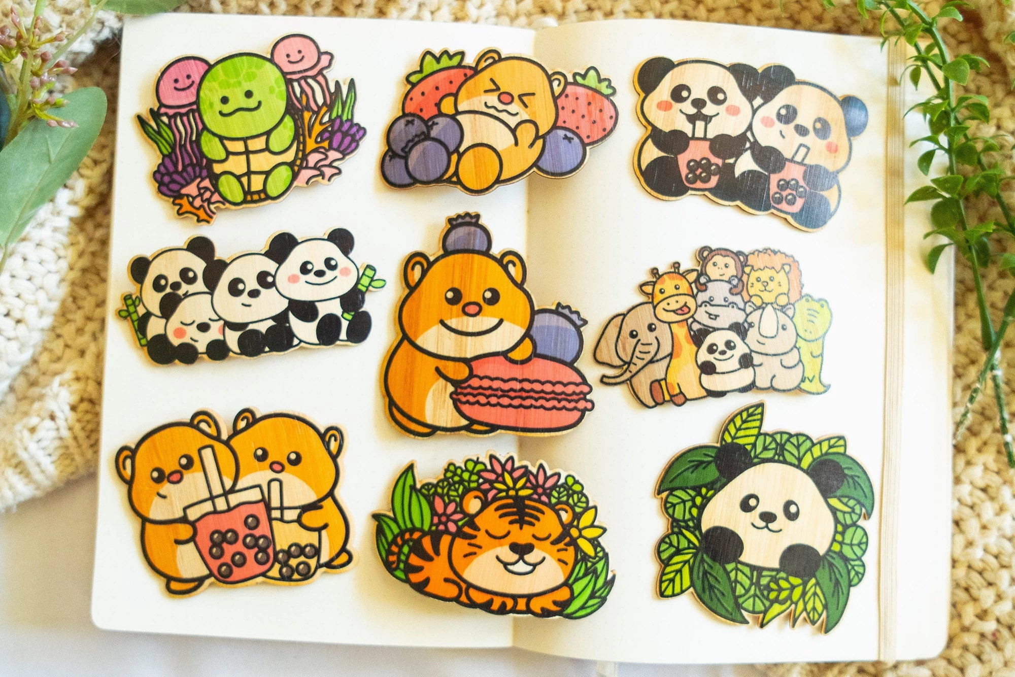 Panda Family Bamboo Sticker