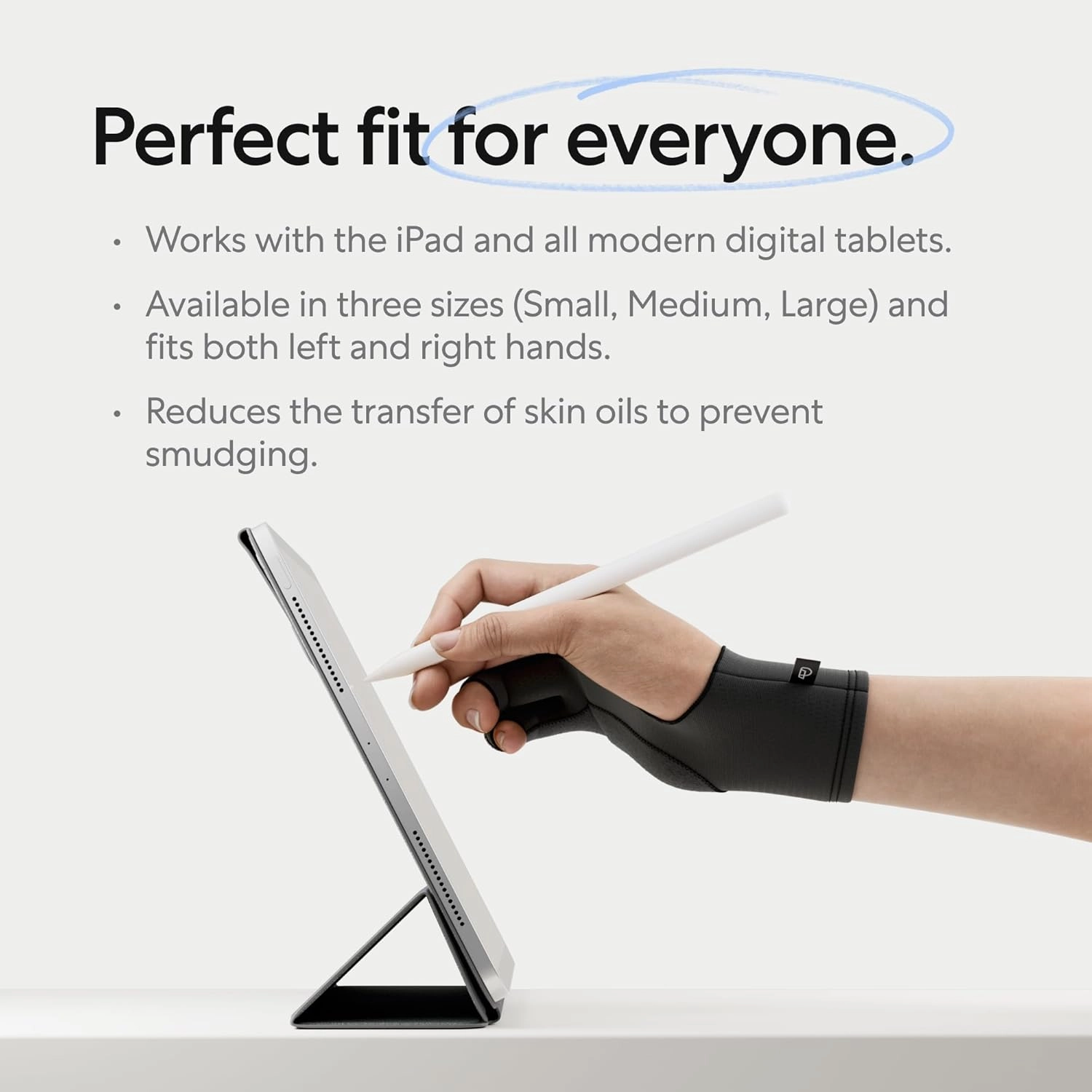 Paperlike's Drawing Glove for iPad - Artist Glove for Drawing on Tablets (Right and Left Hand; 3 Sizes: S, M, L)