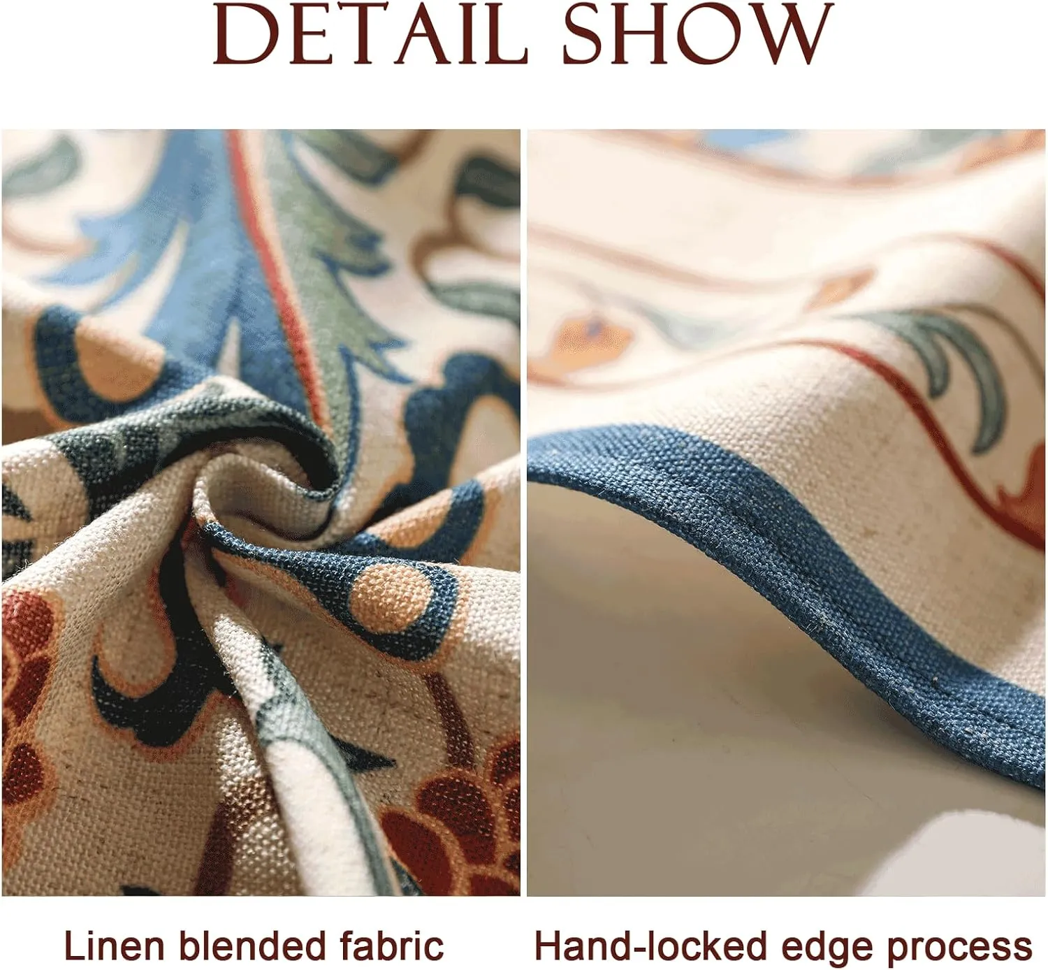 patdrea French Linen Pattern Tablecloth Soft Durable Floral Table Cloth Designer Kitchen Dining Tablecloth for Rectangular Tables for Parties Christmas 55"x 55"