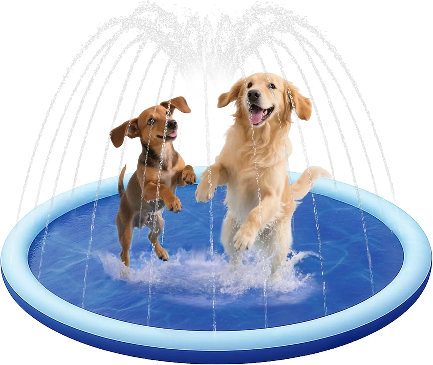 PatiencET 67'' Splash Sprinkler Pad for Dogs, Thicken Non-Slip Sprinkle Pad for Backyard Fun Summer Outdoor Activities