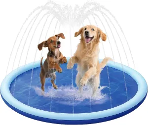 PatiencET 67'' Splash Sprinkler Pad for Dogs, Thicken Non-Slip Sprinkle Pad for Backyard Fun Summer Outdoor Activities