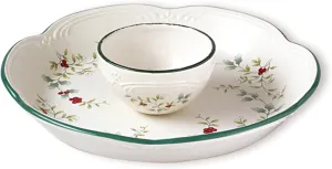 Pfaltzgraff Winterberry Round Chip and Dip Dinnerware Set, 14 inches, Assorted