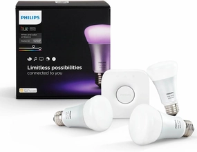Philips 456194 Hue White and Color Ambiance A19 Bulb Starter Kit 2nd Generation, Works with Alexa
