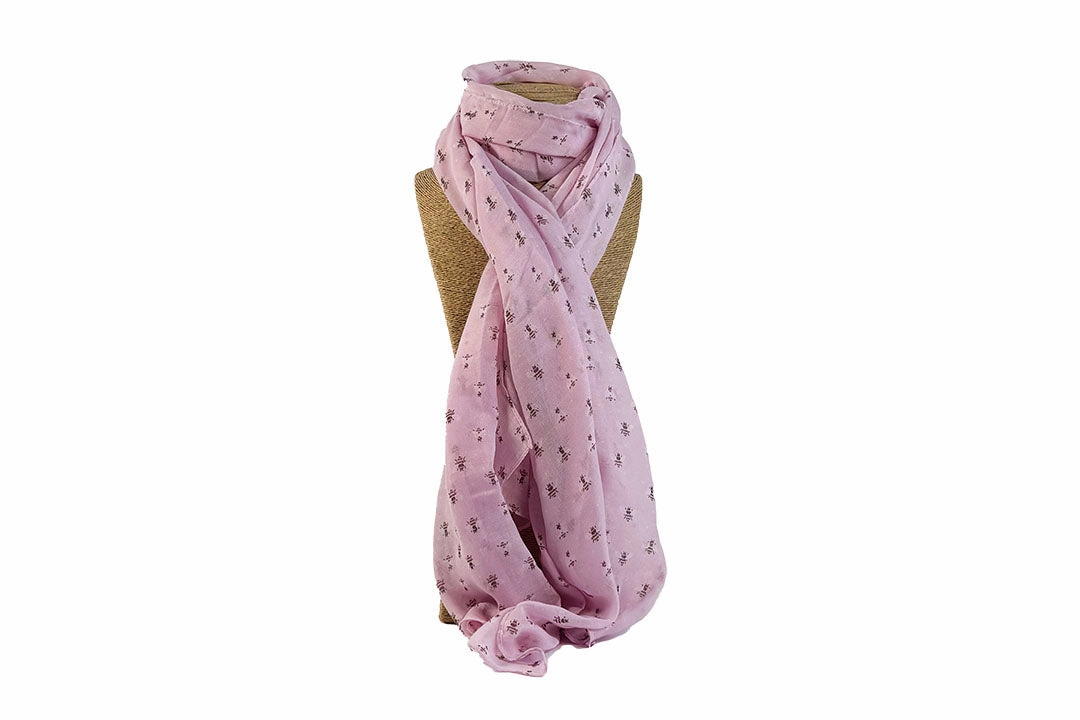 Pink Tiny Bee Scarf