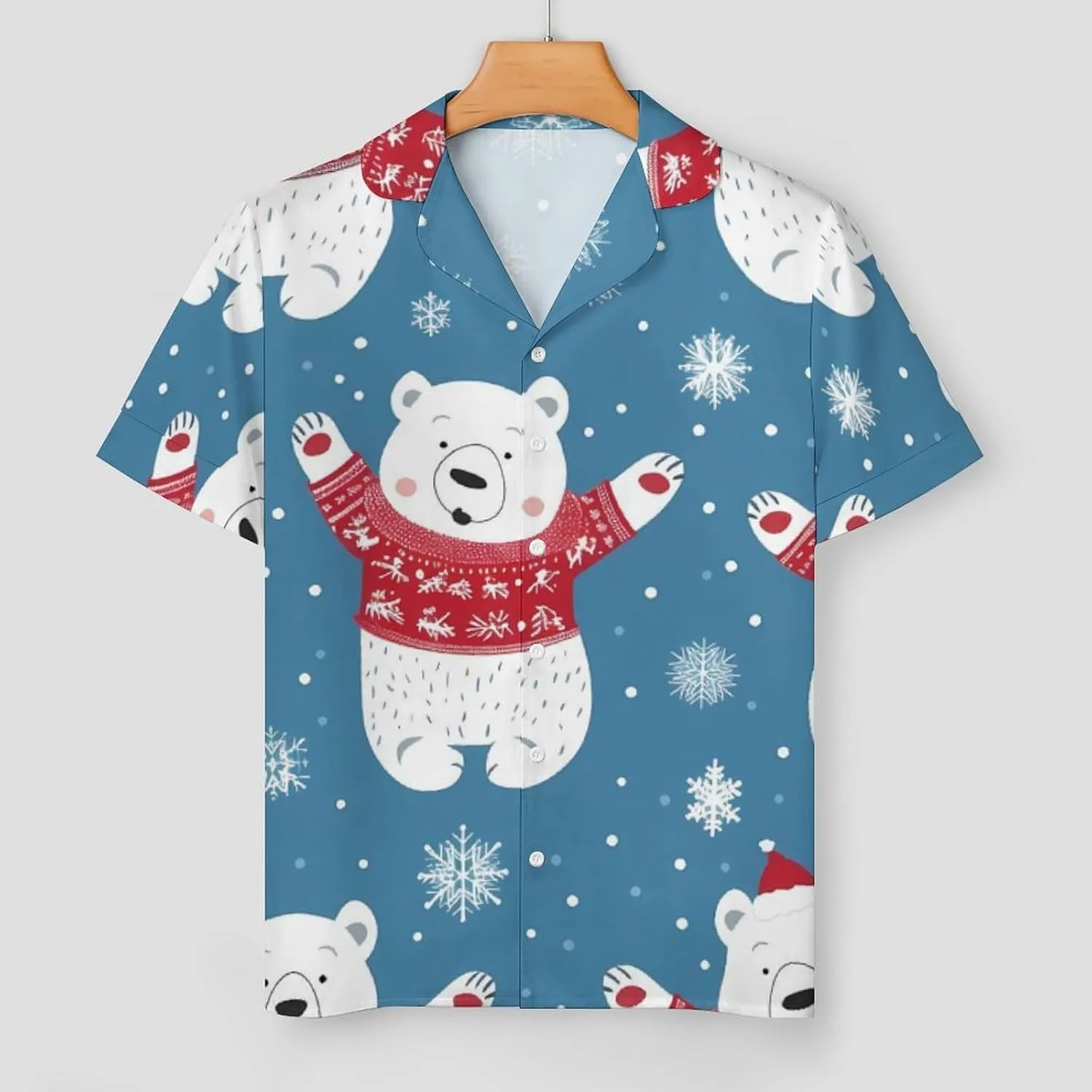 Polar Bear Women's Satin Pajama Set Short Sleeve Button Down Sleepwear Loungewear Pj Set