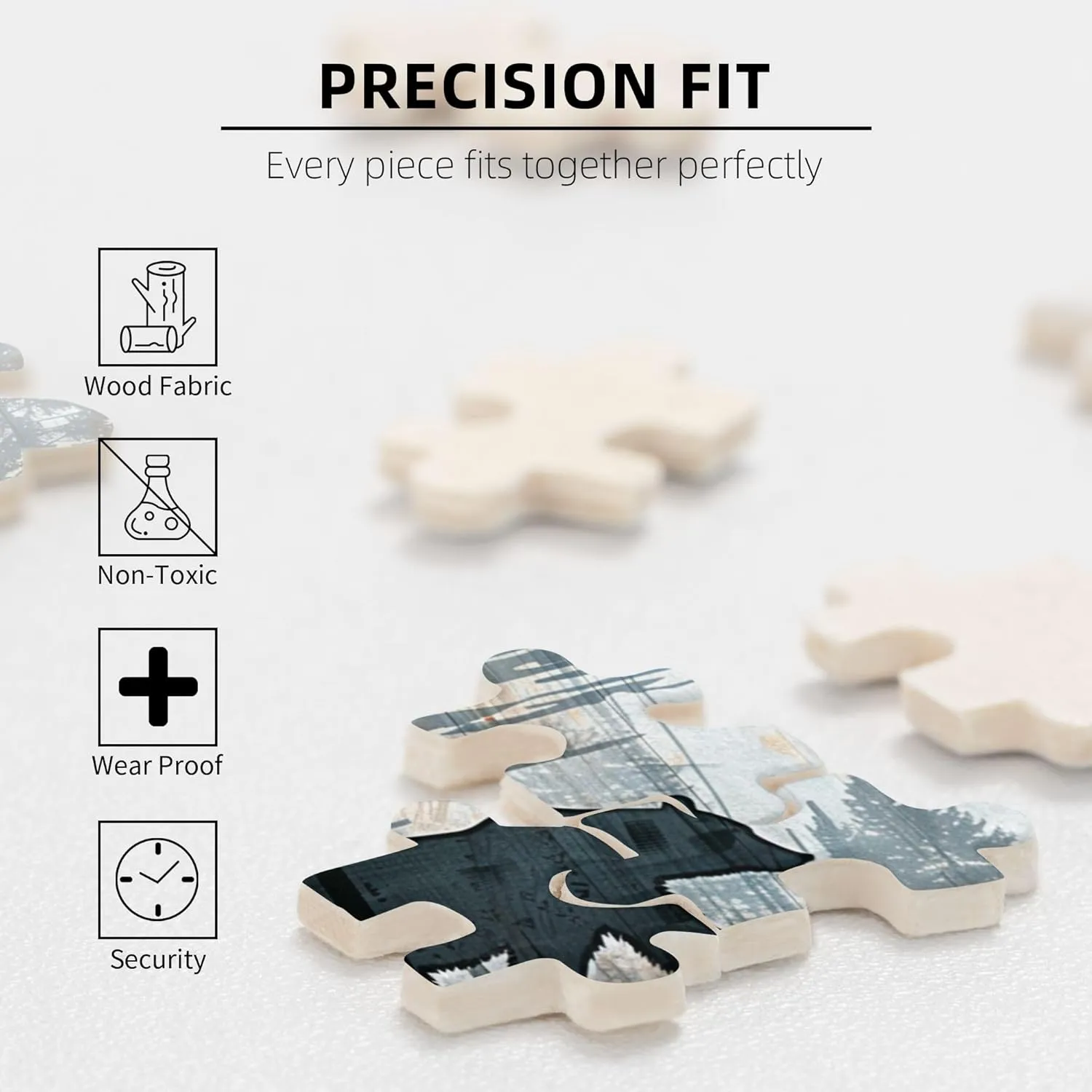 Polar Bear，1000-Piece Wooden Jigsaw Puzzle for Adults, Scenery Photography，Pieces Fit Together Perfectly，Ideal for Relaxation and Family Fun，Challenging Brain Exercise，Gifts for Friend