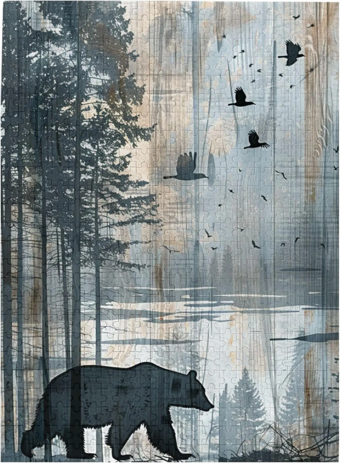 Polar Bear，1000-Piece Wooden Jigsaw Puzzle for Adults, Scenery Photography，Pieces Fit Together Perfectly，Ideal for Relaxation and Family Fun，Challenging Brain Exercise，Gifts for Friend