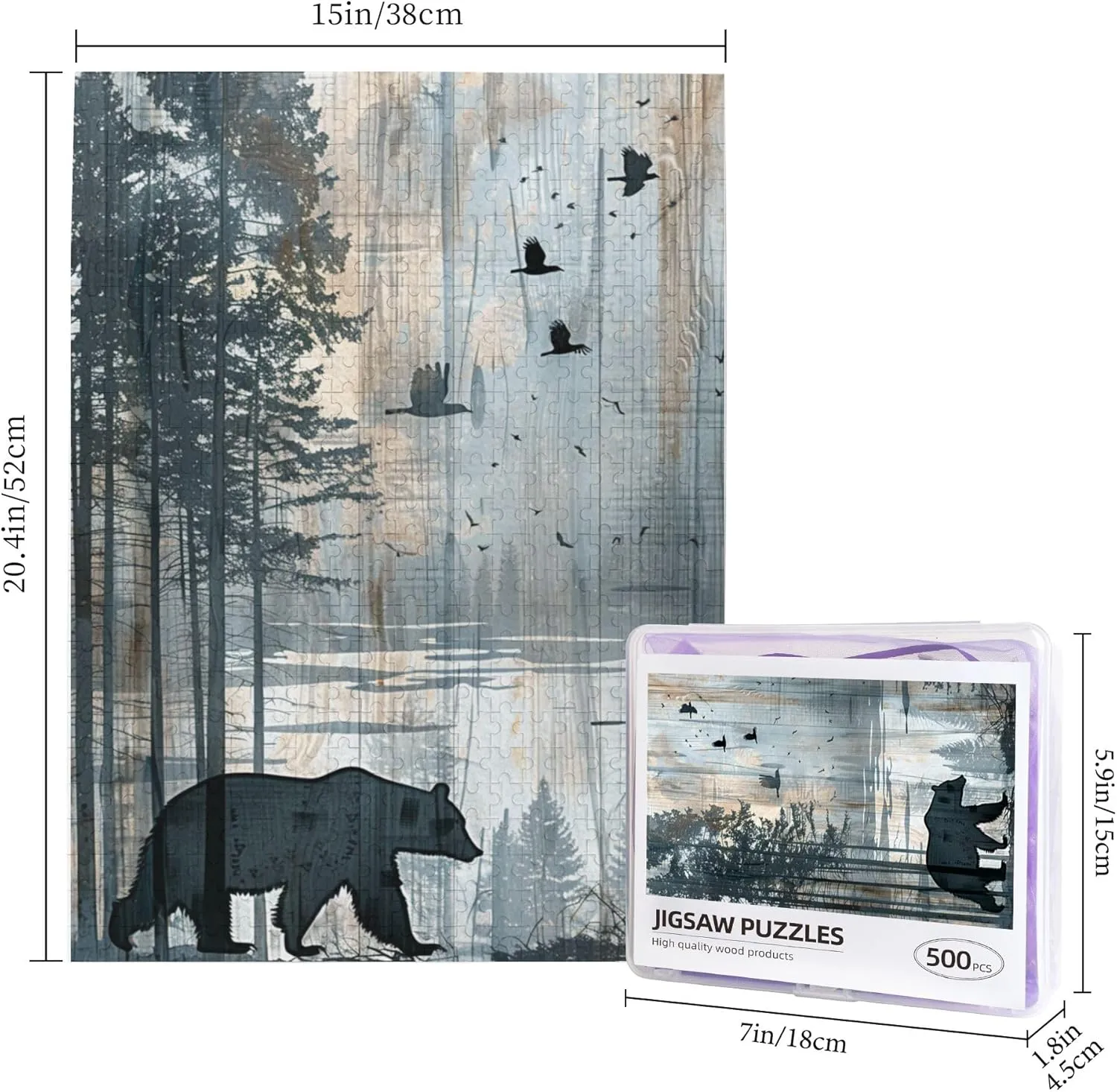 Polar Bear，1000-Piece Wooden Jigsaw Puzzle for Adults, Scenery Photography，Pieces Fit Together Perfectly，Ideal for Relaxation and Family Fun，Challenging Brain Exercise，Gifts for Friend