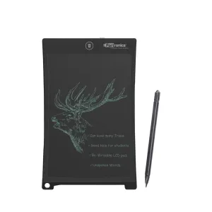 Portronics Ruffpad 10 Plus POR-233 Re-Writeable LCD Writing Pad with Content Safety Button, Black