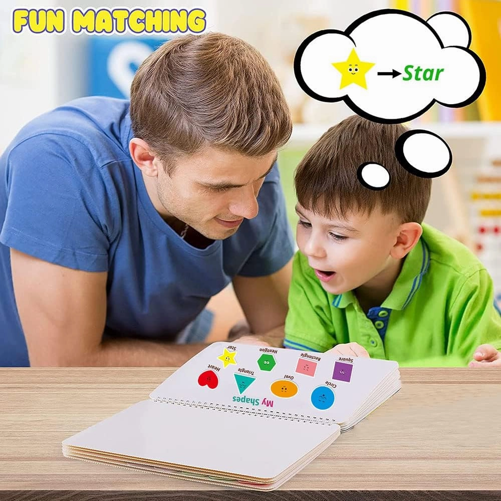 Preschool Busy Book for Boys Girls– 15 Interactive Learning Themes Quiet Book, Ideal Montessori-Inspired Educational Toy for Kids & Preschoolers, Ideal for Quiet Play & Learning (Style B)