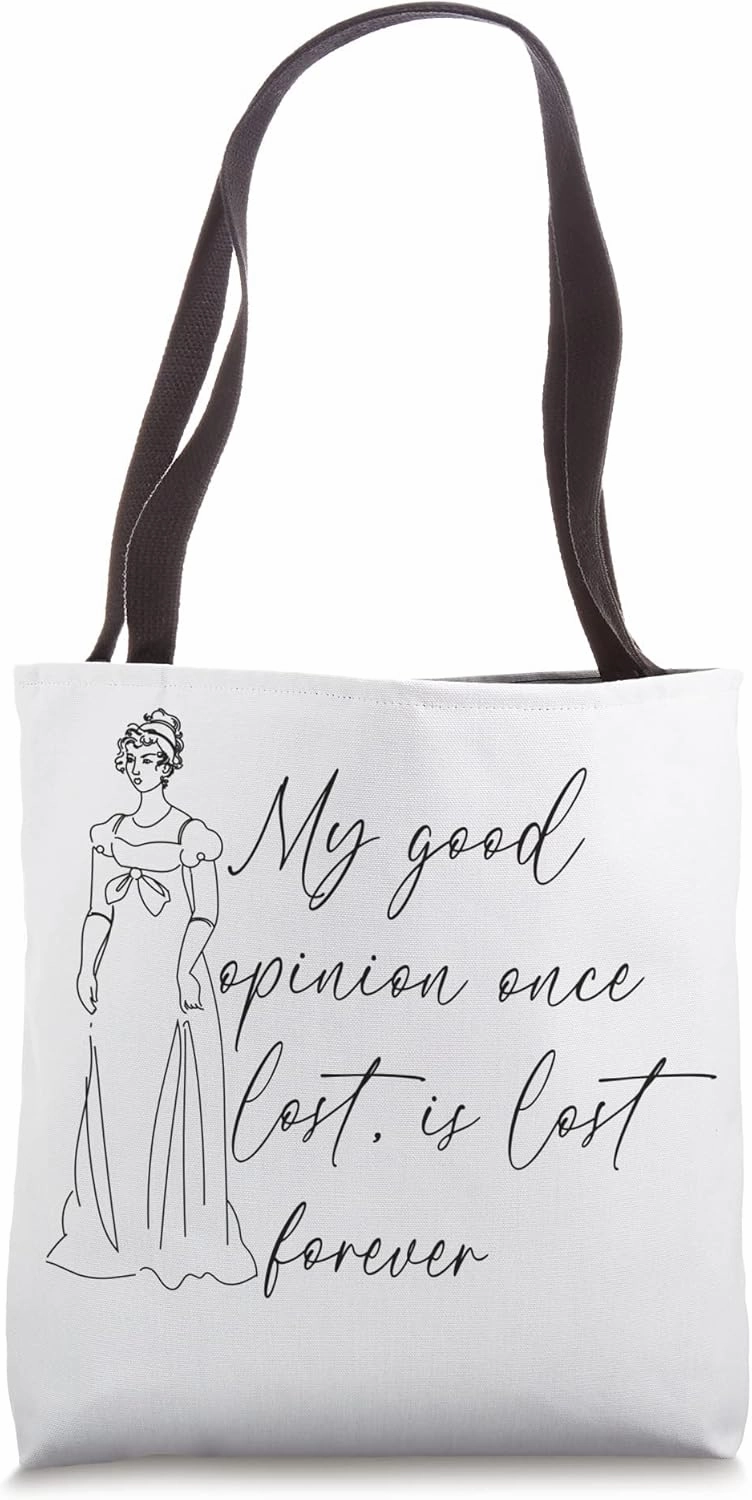 Pride and Prejudice Jane Austen Quote about Darcy Tote Bag