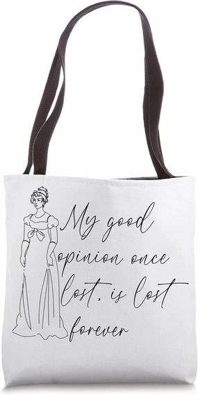 Pride and Prejudice Jane Austen Quote about Darcy Tote Bag