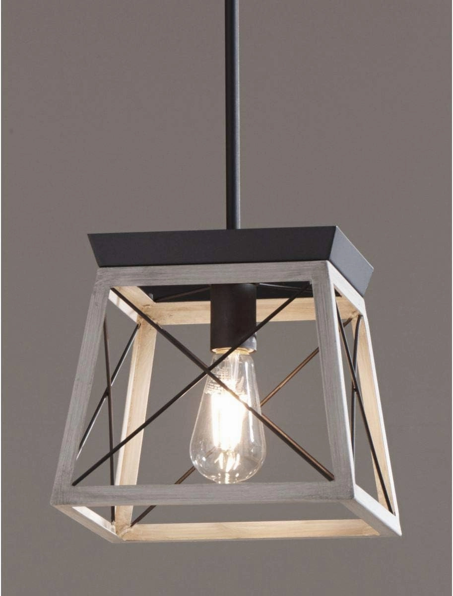 Progress Lighting Briarwood Collection 1-Light Coastal Mini-Pendant Light Graphite, Black