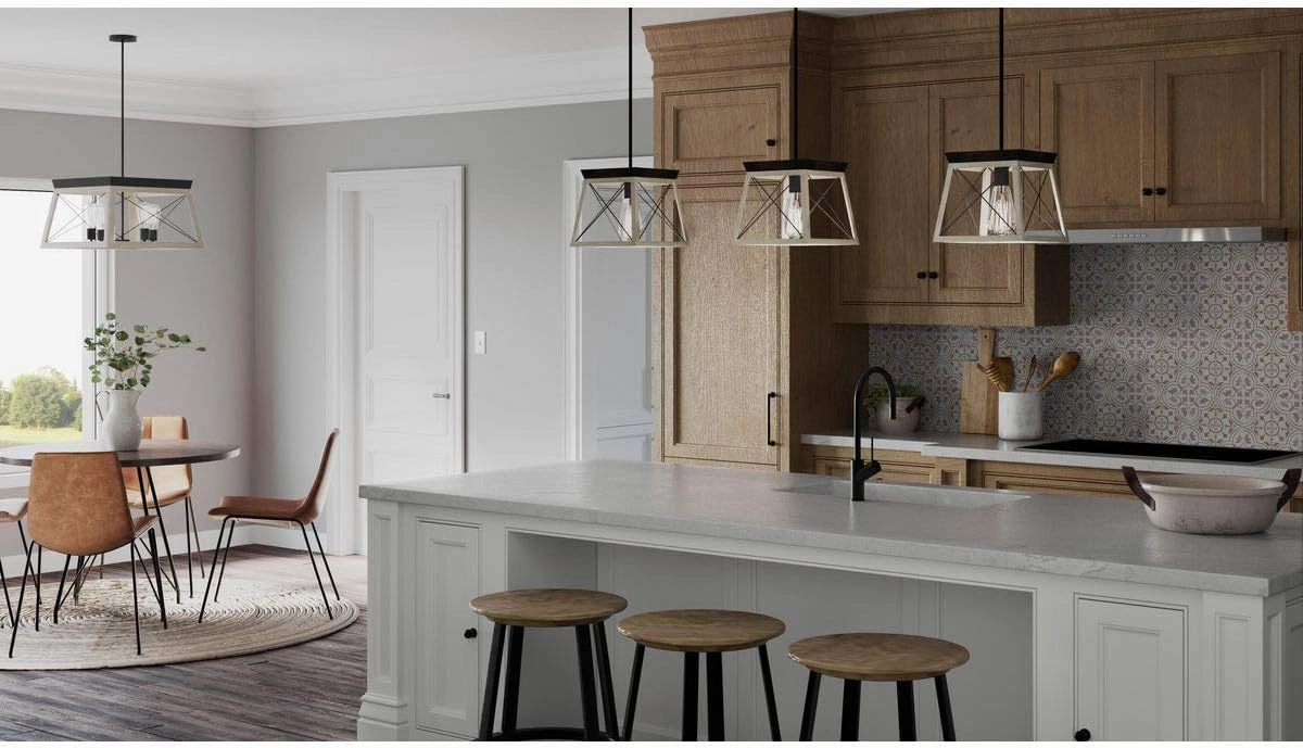 Progress Lighting Briarwood Collection 1-Light Coastal Mini-Pendant Light Graphite, Black