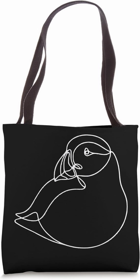 Puffin Sea Bird Line Art Bird Art Zoologist Tote Bag