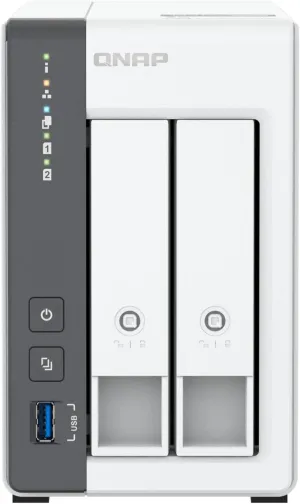 QNAP TS-216G-US - The Most Affordable 2-Bay 2.5GbE Desktop NAS, Equipped with ARM Cortex-A55 Quad-Core CPU, Built-in NPU and 4GB DDR4 RAM (Diskless)