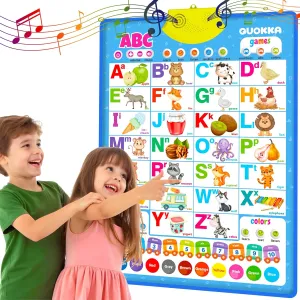 QUOKKA Educational Toys for Kids 5-7 Year Old - Vertical ABC Learning Wall Chart for Toddlers Age 3 4 6  - Interactive Speech Therapy Poster Boy Girl - Autism Puzzle Game 8-10-12