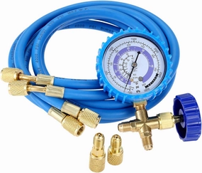 R410A Recharge Kit AC Charging Hose, R410A R134A R22 Manifold Gauge Hose Kit for Air Condition Refrigeration Charging, with Straight Swivel Adapter,1/4" SAE to 1/2" & 5/16'' Adapter