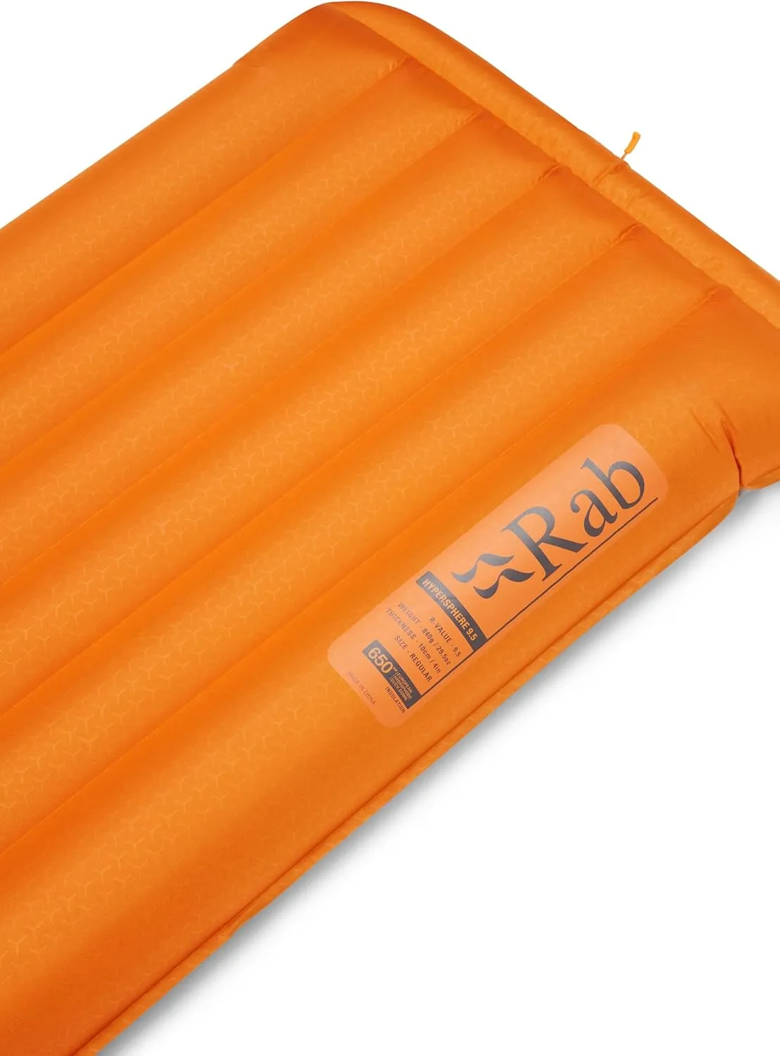 Rab Hypersphere 9.5 Lightweight Down-Insulated Sleeping Pad for Climbing, Expeditions, & Mountaineering - Marmalade - Regular