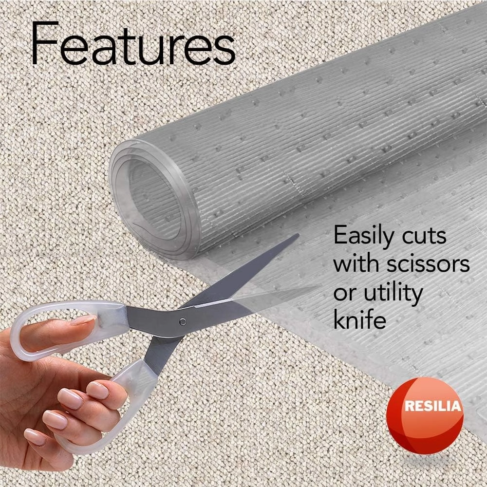 Resilia Premium Heavy Duty Floor Runner/Protector for Carpeted Floors – Skid-Resistant Plastic Vinyl Carpet Protection, Clear, Prism, 27 Inches x 6 Feet