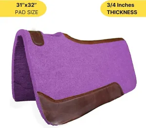 RESISTANCE Handcrafted 31” x 32” Synthetic Felt Performance Saddle Pad with Wear Leathers for Horse Saddle, Handmade Long Lasting Felt Saddle Pad for Horse Available in 3/4" Thickness
