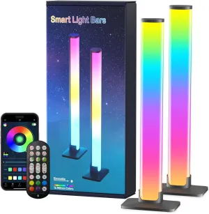 RGB Light Bar,Smart LED Light Bar for Room,16 Million Colors,Three Control Modes,Dynamic Music Sync Mode,213 Preset Modes,USB Interface（Without Adapter）