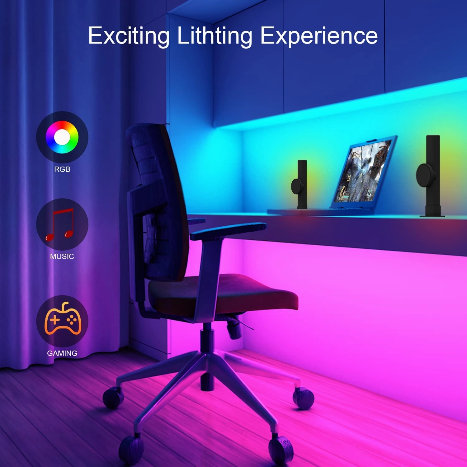 RGB Smart Music Sync LED Lamp with IR Remote and Smart APP