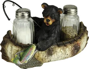 Rivers Edge Products Salt and Pepper Shakers Set, Unique Poly Resin and Glass Spice Dispenser, Novelty Kitchen Counter Décor