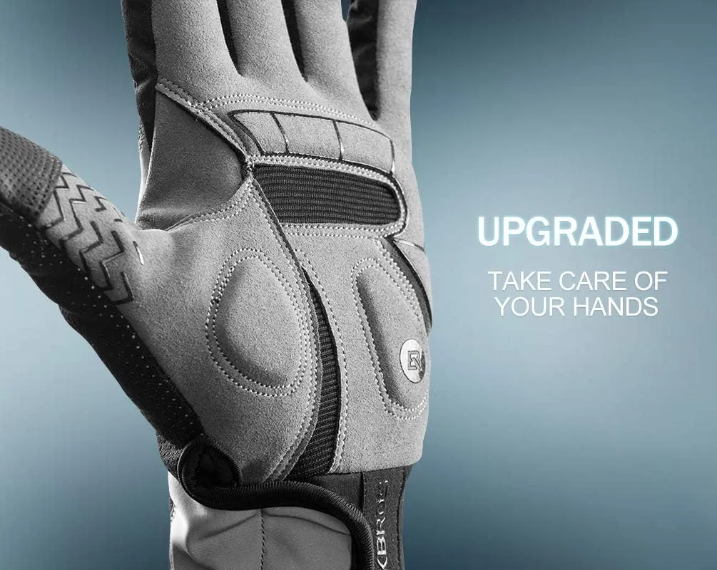ROCKBROS Cycling Gloves - Full Finger Motocycle Mountain Bike Biking Gloves for Men