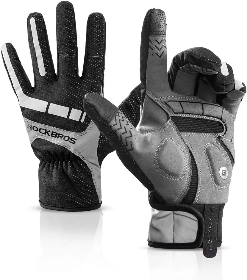 ROCKBROS Cycling Gloves - Full Finger Motocycle Mountain Bike Biking Gloves for Men