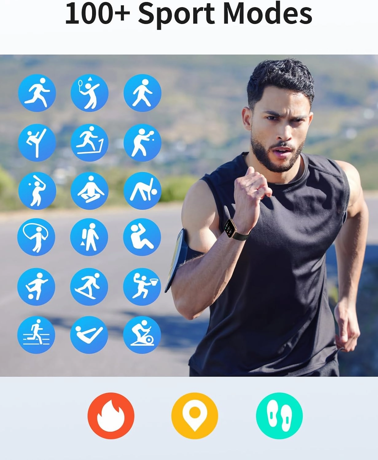RUIMEN Smart Watches for Women Men (Answer/Make Calls), 1.8" Smartwatch for iOS/Android Phones, Fitness Tracker Heart Rate/Sleep Monitor Digital Watch Waterproof (2 Bands Included) (Black/Copper)