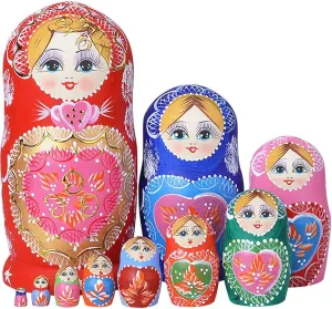 Russian Nesting Dolls for Kids Matryoshka Doll 10pcs Handmade