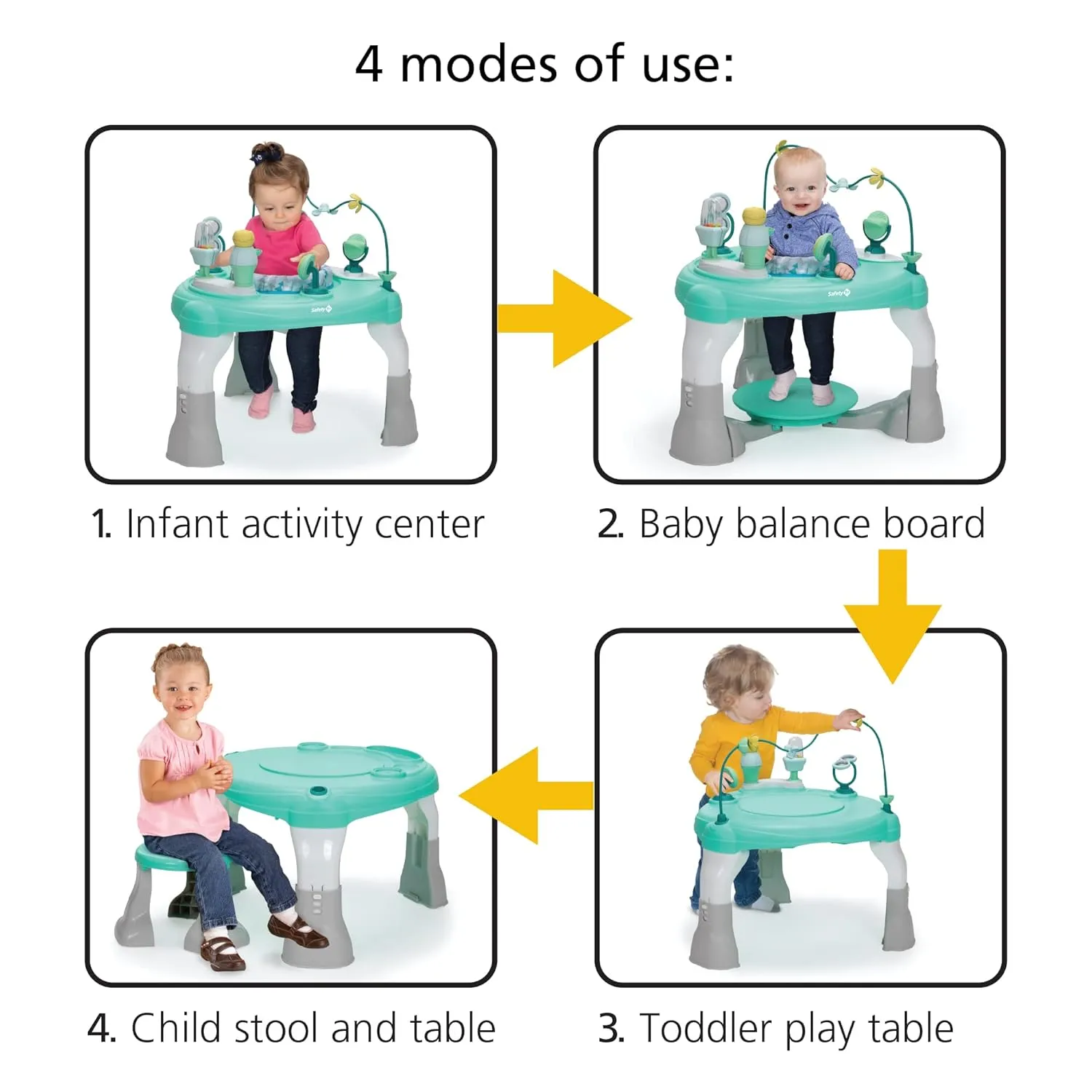 Safety 1st Grow and Go 4-in-1 Stationary Activity Center, Oslo Pink
