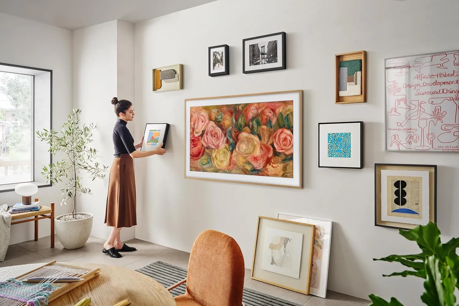 SAMSUNG 85-Inch Class QLED 4K LS03D The Frame Series Quantum HDR Smart TV w/Dolby Atmos, Art Mode, Anti-Reflection, Customizable Frame, Slim Fit Wall Mount with Alexa Built-in (QN85LS03D, 2024 Model)