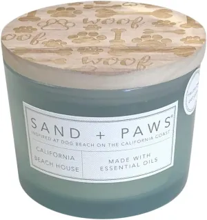 Sand   Paws Scented Candle -California Beach House –Luxurious Air Freshening Jar Candles Neutralize pet Odors and Enhance Home décor – 100% Cotton Lead-Free Wicks - 12oz