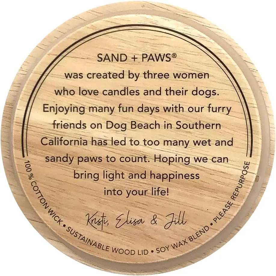 Sand   Paws Scented Candle -California Beach House –Luxurious Air Freshening Jar Candles Neutralize pet Odors and Enhance Home décor – 100% Cotton Lead-Free Wicks - 12oz